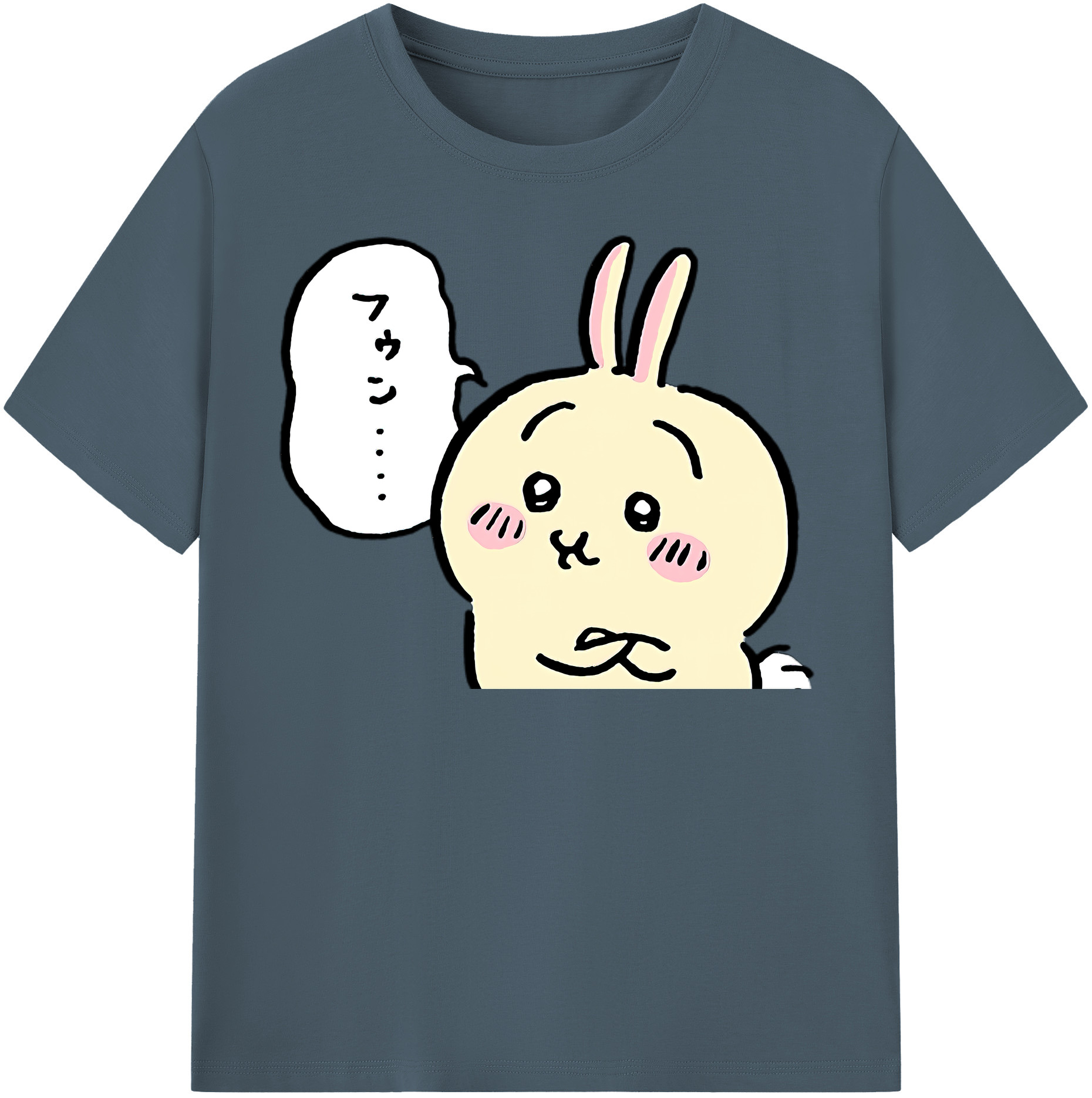 （画像用） ちいかわ うさぎ Chii-kawa usagi 綿100％半袖Tシャツ（フロントプリント）